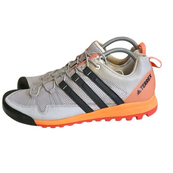 adidas Shoes - Adidas Terrex Trail Shoes Women's Gray Black Orange OrthoLite Hiking Grip Sz 10